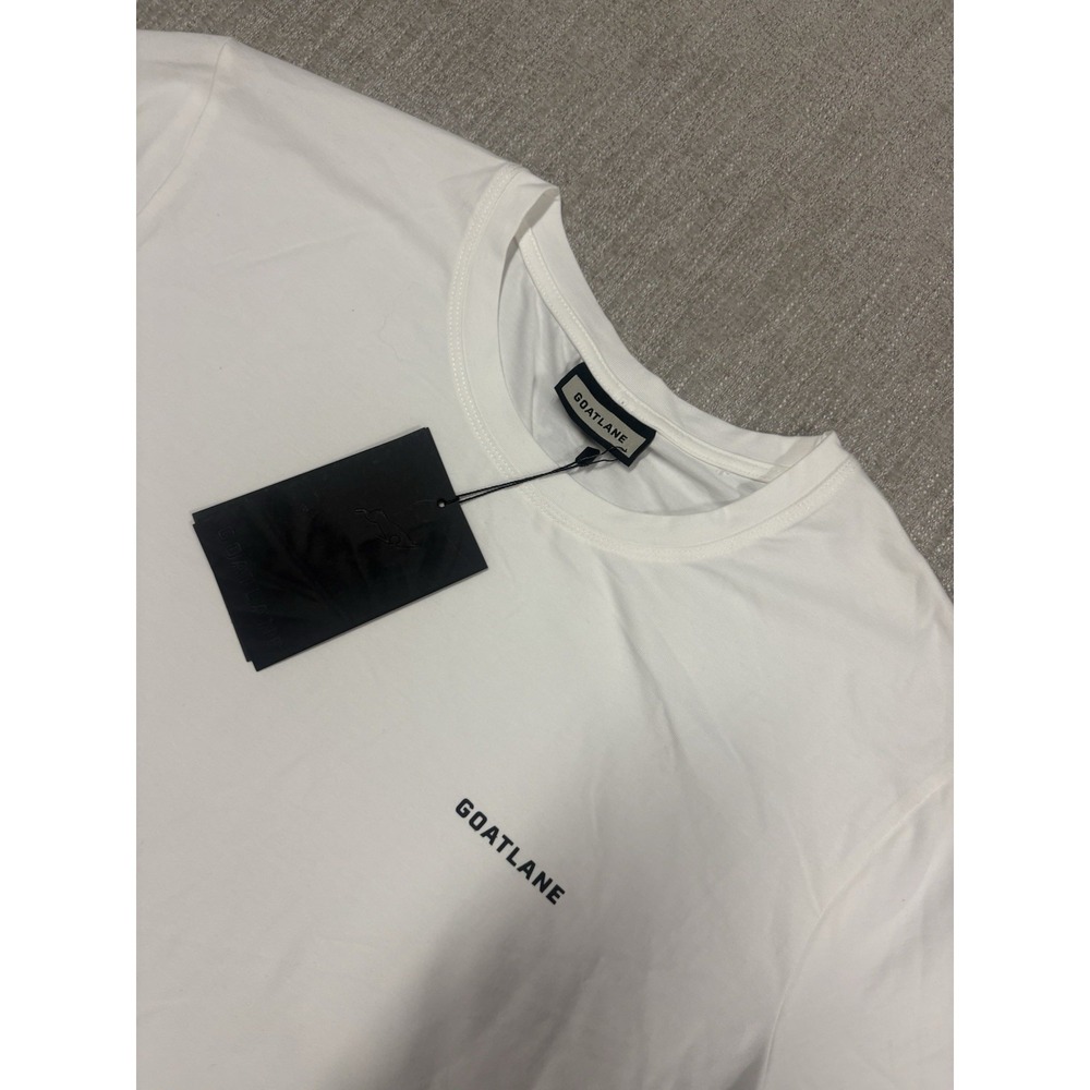 NEW GOATLANE White Golf Signature Tee Shirt Muni Collection Mens Large Boxy NWT